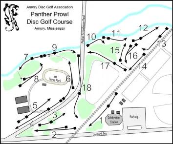 map of the disc golf course